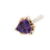 Beaded Trillion Nostril Screw In Gold With Amethyst