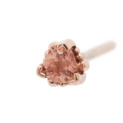 Beaded Trillion Nostril Screw In Gold With Oregon Sunstone