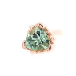 Beaded Trillion Nostril Screw In Gold With Seafoam Tourmaline