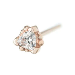Beaded Trillion Nostril Screw In Gold With White CZ -Body Vision Los Angeles 40214 BVLABodyVisionBeadedTrillionNostrilScrewinGoldwithWhiteCZSingleRoseGold1