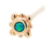 Bezel With 8 Beads Nostril Screw In Gold With Teal Opal