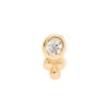 Bezel-Set With Tri Bead Cluster Threaded End In Gold With White CZ