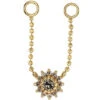 "The Rose" Chain Attachment In Gold With Grey Diamonds