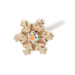 Snowflake Nostril Screw In Gold With Mercury Mist Topaz