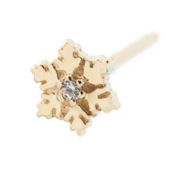 Snowflake Nostril Screw In Gold With White CZ 7 Snowflake Nostril Screw In Gold With White CZ -Body Vision Los Angeles 40226 BVLABodyVisionSnowflakeNostrilScrewinGoldwithWhiteCZSingleYellowGold1