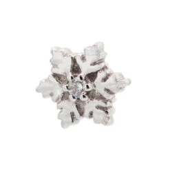 Threadless: Snowflake Pin In Gold With White CZ