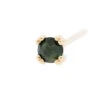 Rose Cut Green Tourmaline Prong Set Nostril Screw In Gold