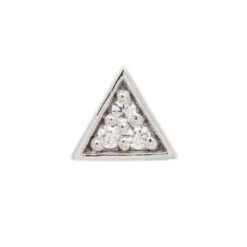 Micro Pave Triangle Threaded End In Gold With White CZ's -Body Vision Los Angeles 40229 BVLABodyVisionMicroPaveTriangleThreadedEndinGoldwithWhiteCZ sSingleWhiteGold2 41f1e50d 0edd 49ea b57c f932e9f9e1e0