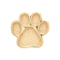 Dog Paw Print Threaded End In Gold -Body Vision Los Angeles 40257 BVLABodyVisionDogPawPrintThreadedEndinGoldSingleYellowGold2