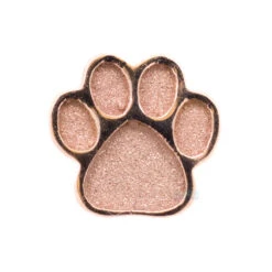 Dog Paw Print Threaded End In Gold -Body Vision Los Angeles 40257 BVLABodyVisionDogPawPrintinGoldonflatbackSingleRoseGold2