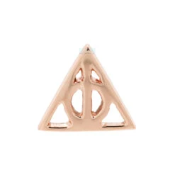 "Deathly Hallows" Threaded End In Gold 11 "Deathly Hallows" Threaded End In Gold -Body Vision Los Angeles 40258 BVLABodyVisionDeathlyHallowsFlatbackinGoldSingleRoseGold2
