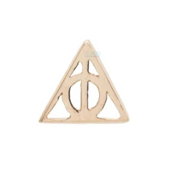 "Deathly Hallows" Threaded End In Gold 9 "Deathly Hallows" Threaded End In Gold -Body Vision Los Angeles 40258 BVLABodyVisionDeathlyHallowsFlatbackinGoldSingleYellowGold2