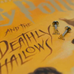 "Deathly Hallows" Threaded End In Gold 8 "Deathly Hallows" Threaded End In Gold -Body Vision Los Angeles 40258 BVLABodyVisionDeathlyHallowsFlatbackinGoldzfunky2