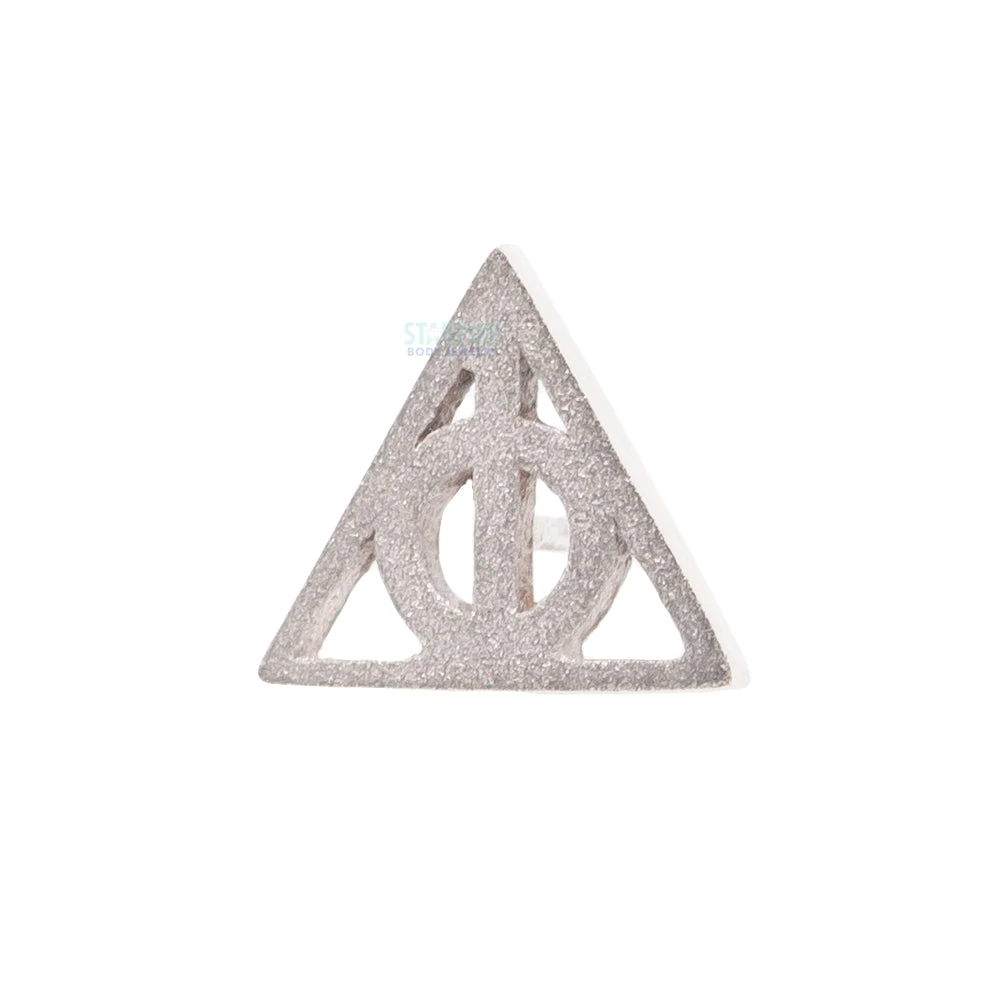 "Deathly Hallows" Sandblasted Threaded End In Gold 1 "Deathly Hallows" Sandblasted Threaded End In Gold
