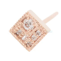 Endymion Square Nostril Screw In Gold With White CZs