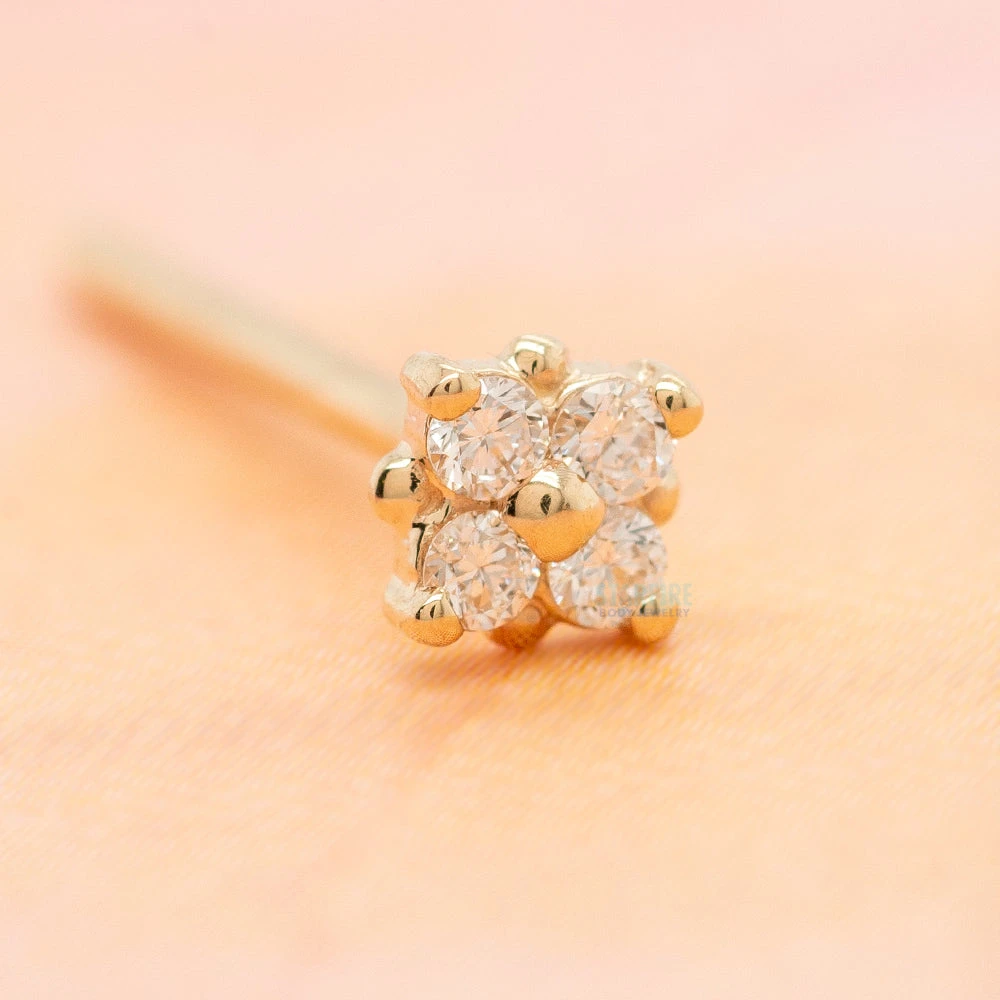 "Reema" Nostril Screw In Gold With DIAMONDS 2 "Reema" Nostril Screw In Gold With DIAMONDS - Image 2