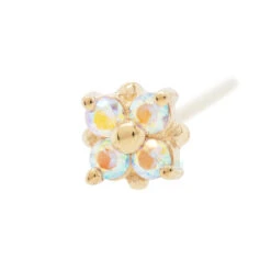 "Reema" Nostril Screw In Gold With Mercury Mist Topaz'