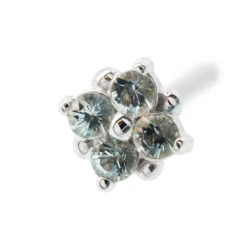 "Reema" Nostril Screw In Gold With Mint Beryl