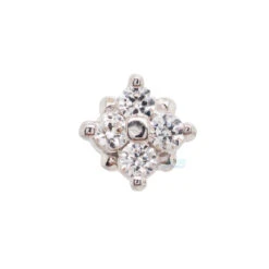 "Reema" Nostril Screw In Gold With White CZ's 14 "Reema" Nostril Screw In Gold With White CZ's -Body Vision Los Angeles 40261 BVLABodyVisionReemaNostrilScrewinGoldwithWhiteCZ sSingle4mmWhiteGold2