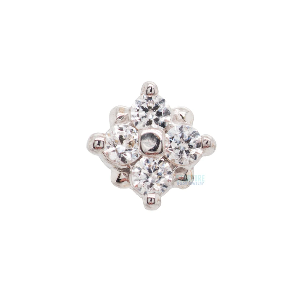 "Reema" Nostril Screw In Gold With White CZ's 6 "Reema" Nostril Screw In Gold With White CZ's - Image 6