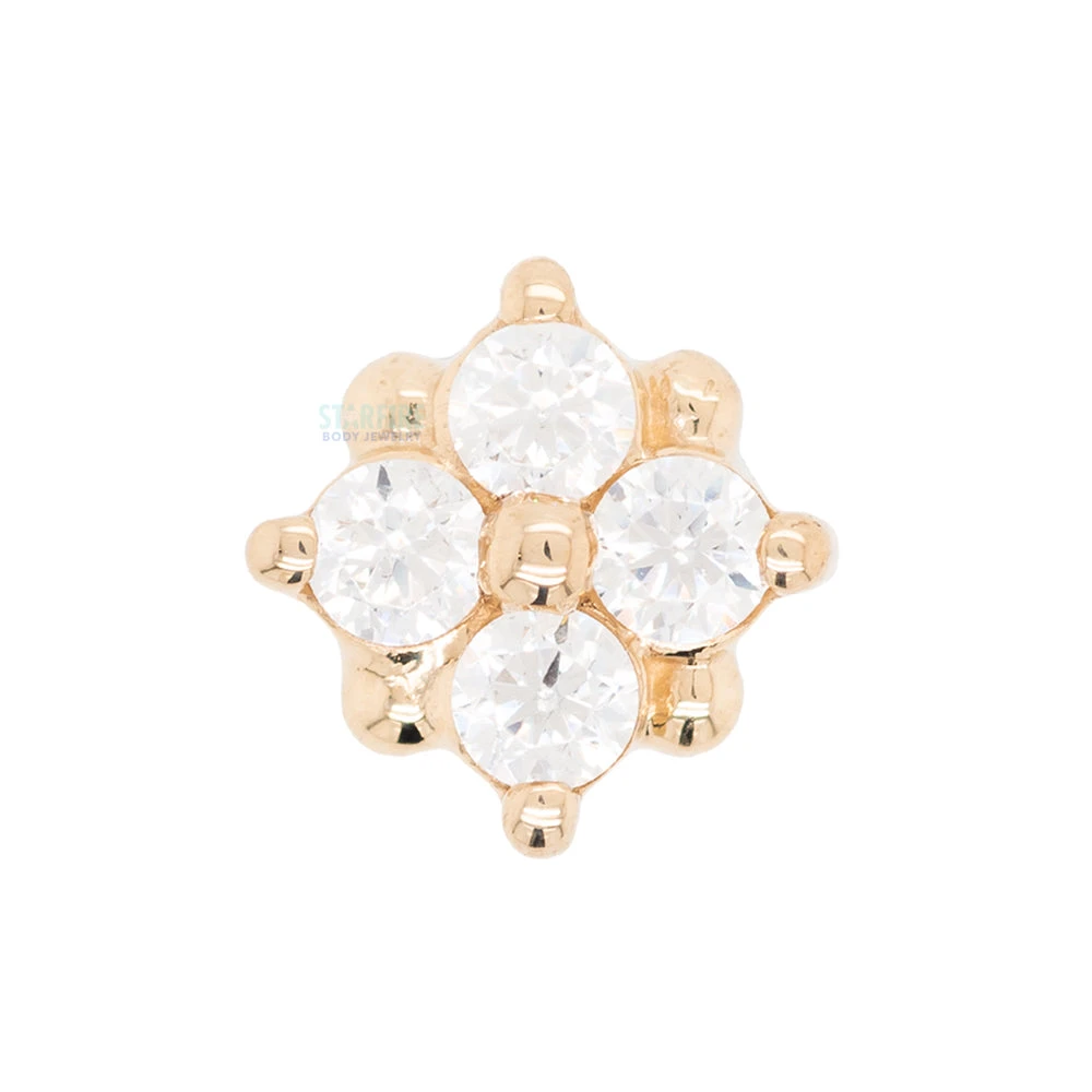 "Reema" Nostril Screw In Gold With White CZ's 7 "Reema" Nostril Screw In Gold With White CZ's - Image 7