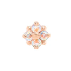 "Reema" Threaded End In Gold With Mercury Mist Topaz' -Body Vision Los Angeles 40261 BVLABodyVisionReemaThreadedEndinGoldwithMercuryMistTopazSingle4mmRoseGold2