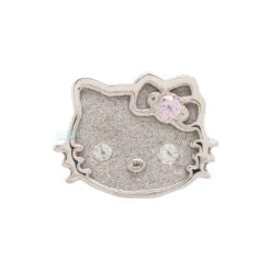 Hello Kitty Threaded End In Gold With White & Pink CZ's -Body Vision Los Angeles 40265 BodyVision BVLAHelloKittyThreadedEndinGoldwithWhite PinkCZ sSingleWhiteGold2