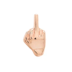 Threadless: "The Majeure" (middle Finger) Pin In Gold -Body Vision Los Angeles 40266 BodyVision BVLAthreadlessTheMajeuremiddlefingerPininGoldSingleRoseGold2