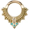 "Andromeda" Hinge Ring In Gold With Genuine White Opal & Turquoise
