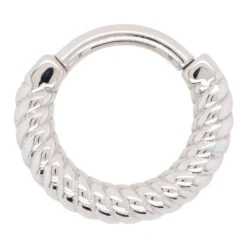 "Desiree" Braided Hinge Ring In Gold -Body Vision Los Angeles 40284 BVLABodyVisionDesireeBraidedHingeRinginGoldSingle16ga5.15WhiteGold1 374e8335 f405 429a 8921 185221268600