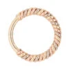 "Desiree" Tri Tone Braided Seam Ring In Yellow, White & Rose Gold