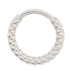 "Desiree" Braided Seam Ring In Gold -Body Vision Los Angeles 40284 BodyVisionBVLADesireeBraidedSeamRinginGoldSingleWhiteGold2