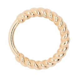 "Desiree" Braided Seam Ring In Gold -Body Vision Los Angeles 40284 BodyVisionBVLADesireeBraidedSeamRinginGoldSingleYellowGold1