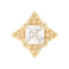 "Mini Kandy" Threaded End In Gold With Princess-Cut White CZ