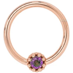 Crown Captive Bead Ring (CBR) In Gold With Mystic Topaz -Body Vision Los Angeles 40287 BodyVision BVLACrownCaptiveBeadRing CBR inGoldwithMysticTopazSingleRoseGold1.22