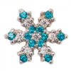 Micro Pave Snowflake Threaded End In Gold With Mint CZ & White CZ's