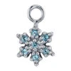 Micro Pave Snowflake Charm In Gold With Ice Blue Topaz