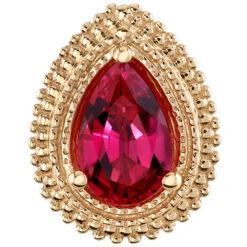 Afghan Pear Threaded End In Gold With Ruby