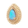 Afghan Pear Threaded End In Gold With Sky Blue Opal