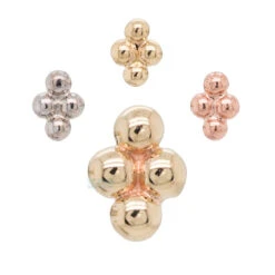 Quad Bead Cluster Threaded End In Gold