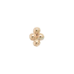 Quad Bead Cluster Threaded End In Gold -Body Vision Los Angeles 40360 BVLABodyVisionQuadBeadClusterinGold onflatbackSingleYellowGold1mm2 437f0781 986b 4680 a7e4 ecdbe4fb4ee2