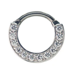 "Searchlight" Hinge Ring In Gold With White CZ's -Body Vision Los Angeles 40361 BVLABodyVisionSearchlightHingeRinginGoldwithWhiteCZ sSingleWhiteGold1