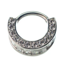 "Searchlight" Hinge Ring In Gold With White CZ's -Body Vision Los Angeles 40361 BVLABodyVisionSearchlightHingeRinginGoldwithWhiteCZ sSingleWhiteGold5