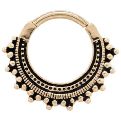 "Afghan" ( Antiqued Finish ) Hinge Ring In Gold -Body Vision Los Angeles 40364 BodyVision BVLAAfghanAntiquedFinishHingeRinginGoldSingleYellowGold5.162