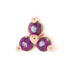 Tri Prong Cluster Threaded End In Gold With Mystic Topaz' -Body Vision Los Angeles 40369 BVLABodyVisionTriProngClusterThreadedEndinGoldwithMysticTopazSingle2mmRoseGold1