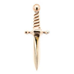 "Slasher Dagger" Threaded End In Gold -Body Vision Los Angeles 40372 BVLABodyVisionSlasherDaggerThreadedEndinGoldSingle13mmYellowGold2