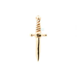 "Slasher Dagger" Threaded End In Gold -Body Vision Los Angeles 40372 BVLABodyVisionSlasherDaggerThreadedEndinGoldSingle9mmYellowGold2