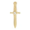 "Slasher Dagger" Threaded End In Gold With White CZ
