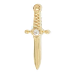 "Slasher Dagger" Threaded End In Gold With White CZ -Body Vision Los Angeles 40372 BVLABodyVisionSlasherDaggerThreadedEndinGoldwithWhiteCZSingle9mmYellowGold1 4fb4bff2 562a 4bb1 87de 83f1b42b236a