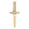 Threadless: "Slasher Dagger" Pin In Gold With White CZ